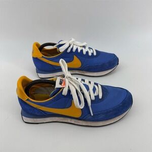 Nike Waffle Trainer 2 Low Unisex Sneakers Blue Gold Size 6